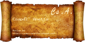 Csapó Anetta névjegykártya
